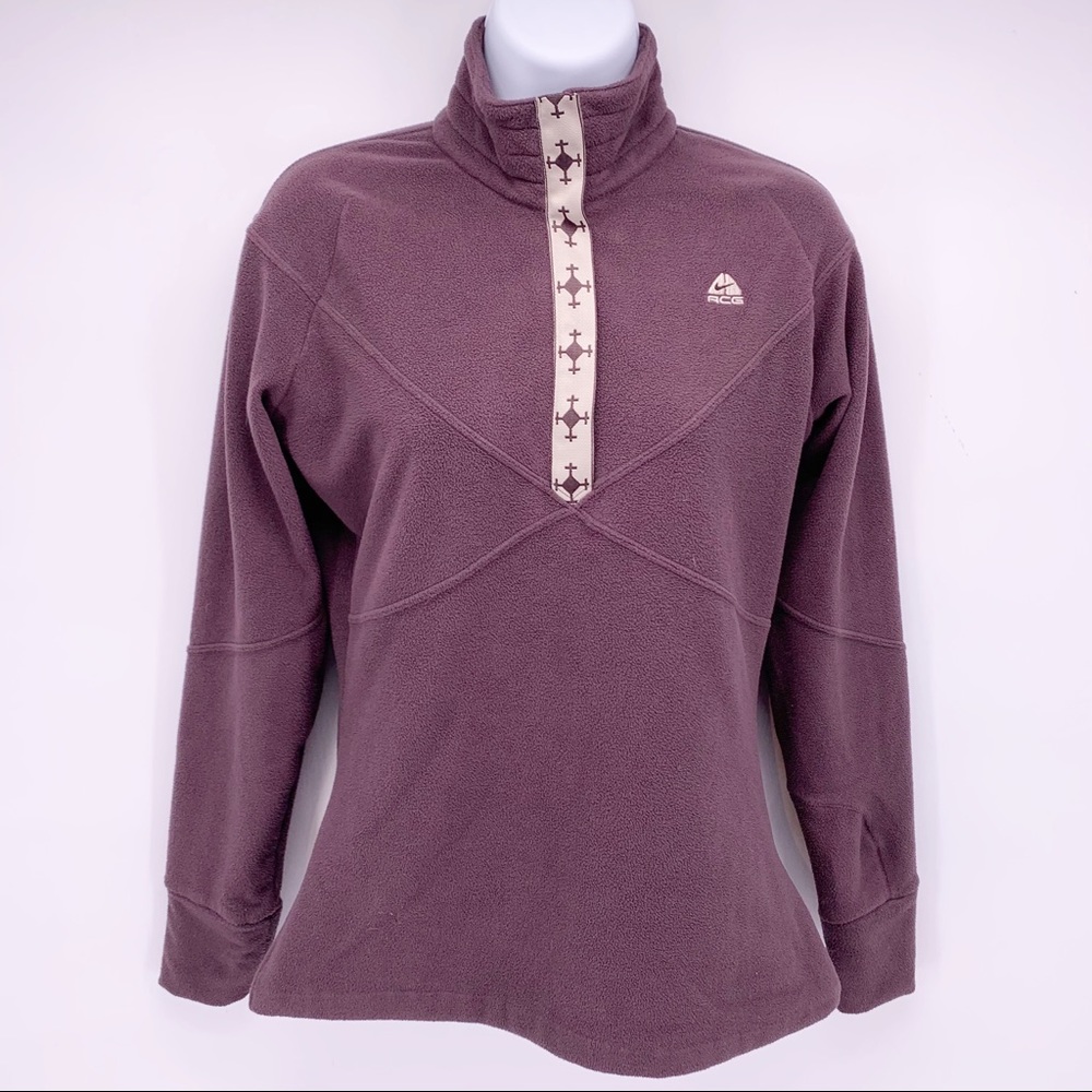 Nike ACG Brown 1/4 Zip Fleece Pullover Sweatshirt